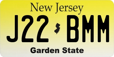 NJ license plate J22BMM