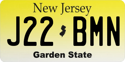 NJ license plate J22BMN