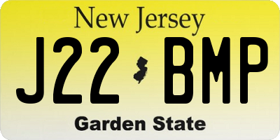 NJ license plate J22BMP