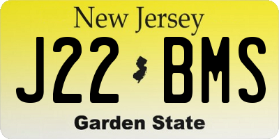 NJ license plate J22BMS