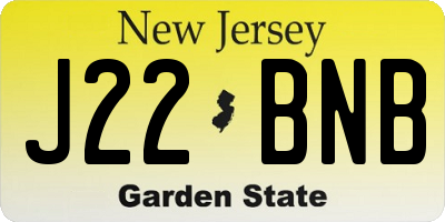 NJ license plate J22BNB