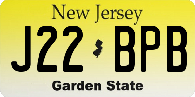 NJ license plate J22BPB