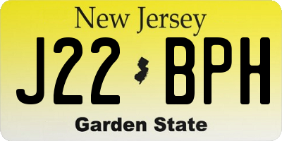 NJ license plate J22BPH