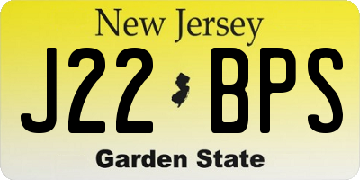 NJ license plate J22BPS
