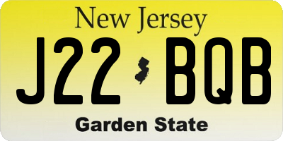 NJ license plate J22BQB