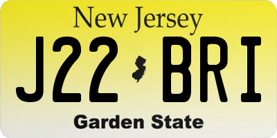 NJ license plate J22BRI