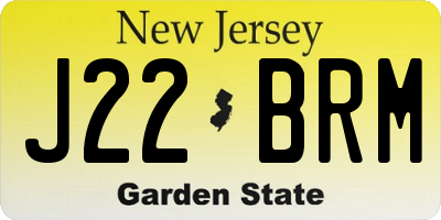 NJ license plate J22BRM