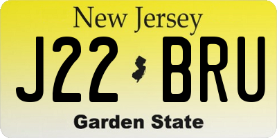 NJ license plate J22BRU
