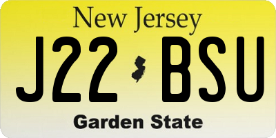 NJ license plate J22BSU