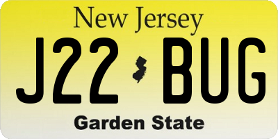 NJ license plate J22BUG