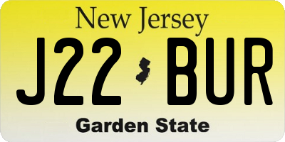 NJ license plate J22BUR
