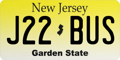 NJ license plate J22BUS