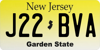 NJ license plate J22BVA