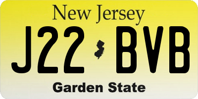 NJ license plate J22BVB