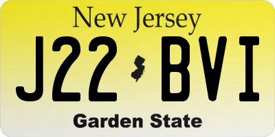 NJ license plate J22BVI
