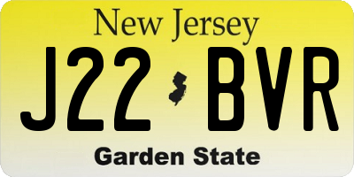 NJ license plate J22BVR