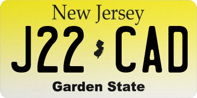 NJ license plate J22CAD
