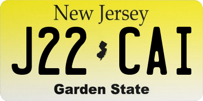 NJ license plate J22CAI