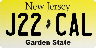 NJ license plate J22CAL