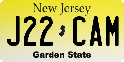 NJ license plate J22CAM