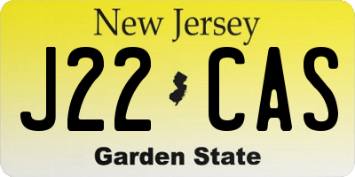 NJ license plate J22CAS