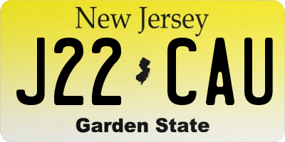 NJ license plate J22CAU