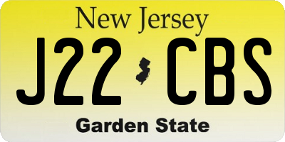 NJ license plate J22CBS
