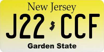 NJ license plate J22CCF