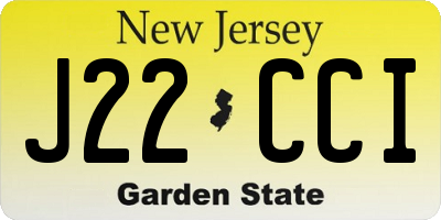 NJ license plate J22CCI
