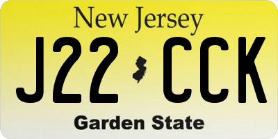 NJ license plate J22CCK