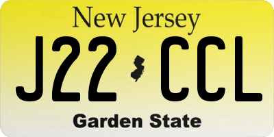 NJ license plate J22CCL
