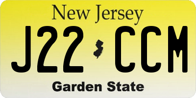 NJ license plate J22CCM