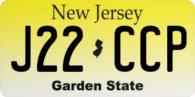 NJ license plate J22CCP