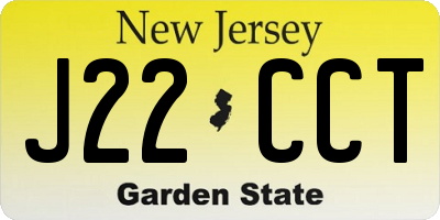 NJ license plate J22CCT