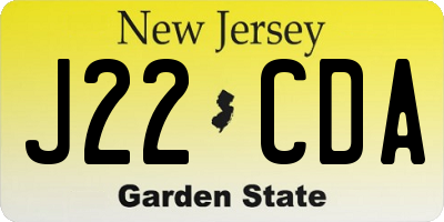 NJ license plate J22CDA