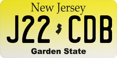 NJ license plate J22CDB