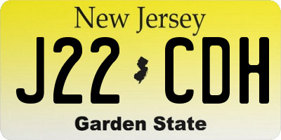 NJ license plate J22CDH