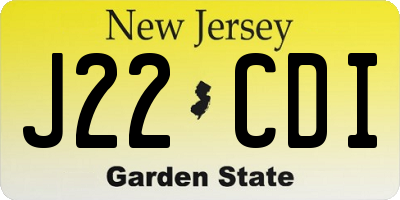 NJ license plate J22CDI