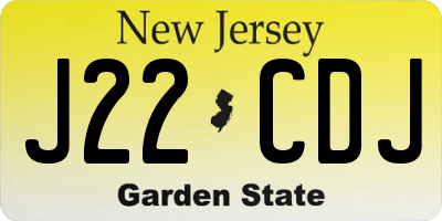 NJ license plate J22CDJ