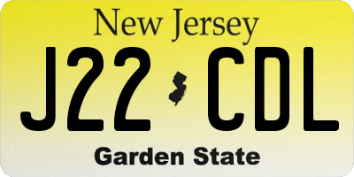 NJ license plate J22CDL