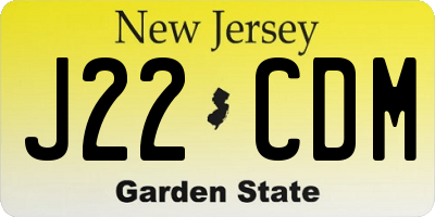 NJ license plate J22CDM