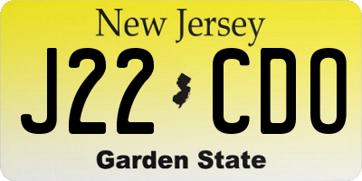 NJ license plate J22CDO