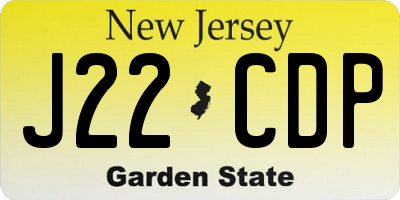 NJ license plate J22CDP