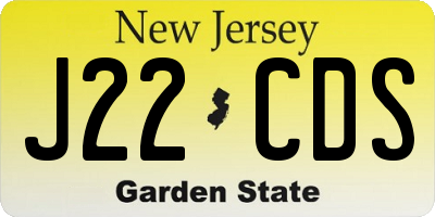 NJ license plate J22CDS