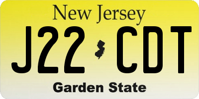 NJ license plate J22CDT