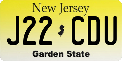 NJ license plate J22CDU