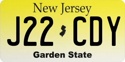 NJ license plate J22CDY