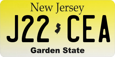 NJ license plate J22CEA