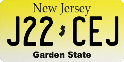 NJ license plate J22CEJ