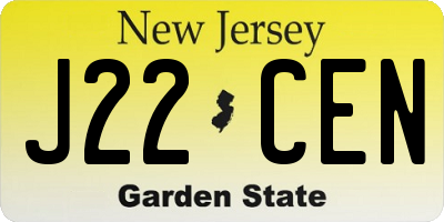 NJ license plate J22CEN